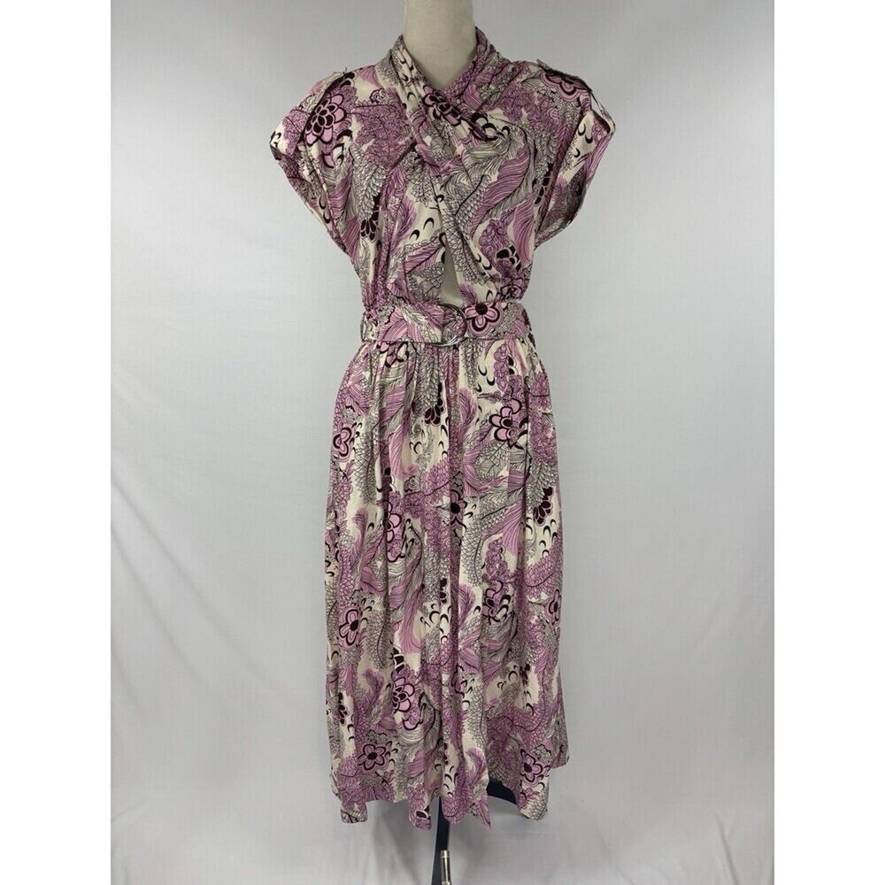 Derek Lam 10 Crosby Celeste Maxi Dress Pink Multi Cream Floral Print 6 Cut Out - Picture 15 of 16